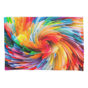 Regenbogen Abstrakt Lebendiger Wirbel Modern Kissenbezug