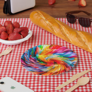 Regenbogen Abstrakt Lebendiger Wirbel Modern Pappteller