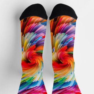 Regenbogen Abstrakt Lebendiger Wirbel Modern Socken