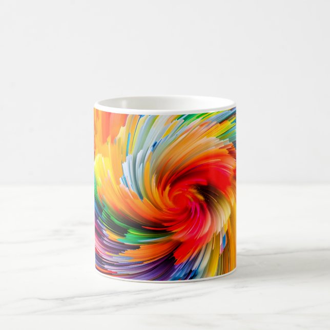 Regenbogen-Abstrakte Lebendige Spirale Modern Kaffeetasse (Mittel)
