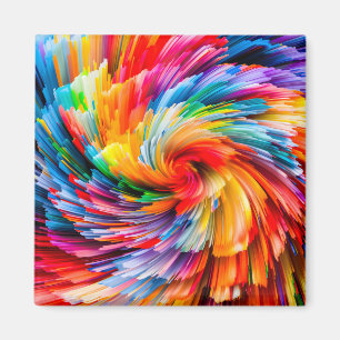 Regenbogen-Abstrakte Lebendige Spirale Modern Magnet