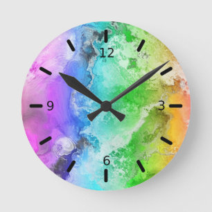 Regenbogen, Abstrakte Rundschnur Runde Wanduhr