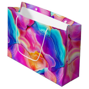 Regenbogen-Achat Lebendiges abstraktes Steinmust Große Geschenktüte