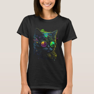 Regenbogen Acid Cat Grafik T-Shirts Männer Frauen
