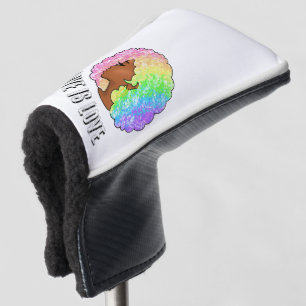 Regenbogen Afro LGBTQ Liebe ist Liebe Stolz schwar Golf Headcover