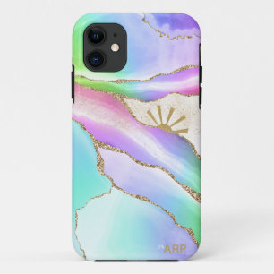 *~* Regenbogen-Agate Sun Gold-Star-Staubpaste Case-Mate iPhone Hülle
