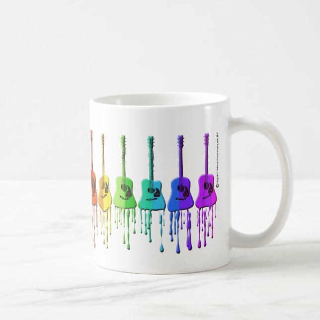 Regenbogen-Akustikgitarre-Kaffee-Tasse Kaffeetasse (Rechts)