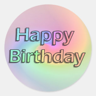 Regenbogen-alles Gute zum Geburtstag Runder Aufkleber