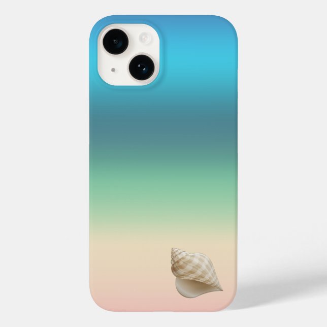 Regenbogen am Meer mit Seashell in leuchtenden Str Case-Mate iPhone 14 Hülle (Rückseite)