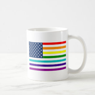 Regenbogen-amerikanische Flagge Kaffeetasse
