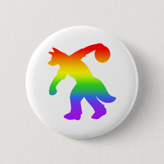 Regenbogen-anthropomorpher Hunde- Bowlings-Knopf Button