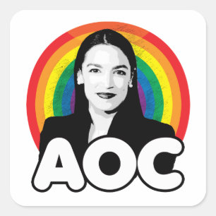 Regenbogen AOC Quadratischer Aufkleber