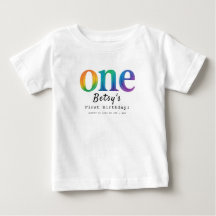 Regenbogen-Aquarell 1. Geburtstag | Buntes Baby
