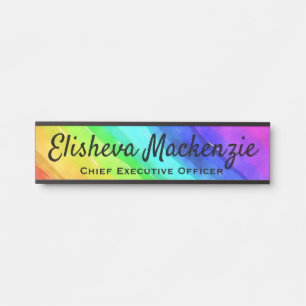 Regenbogen-Aquarell-Bürotür-Schilder Schild Platte