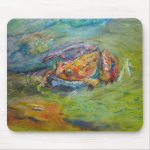 Regenbogen-Aquarell gemalter glücklicher Frosch Mousepad