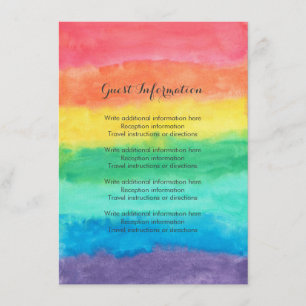 Regenbogen-Aquarell-Hochzeit Begleitkarte