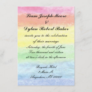 "Regenbogen-Aquarell-" Hochzeits-Einladungen Einladung