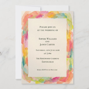 Regenbogen-Aquarell-Hochzeitseinladung Einladung