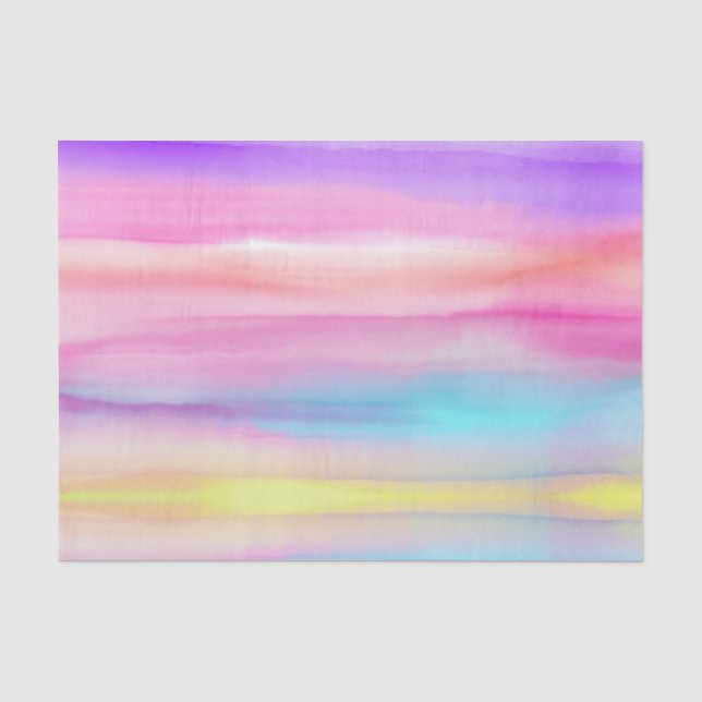 Regenbogen-Aquarell-Seidenpapier Seidenpapier (Vorderseite)