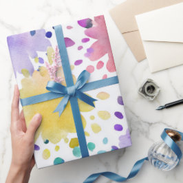 Regenbogen-Aquarell-Spritzer abstraktes Muster Geschenkpapier