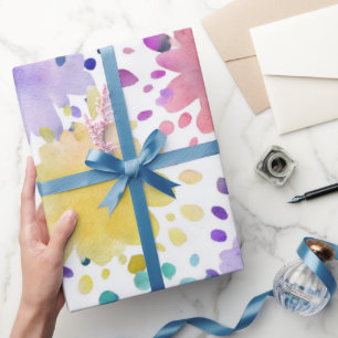 Regenbogen-Aquarell-Spritzer abstraktes Muster Geschenkpapier
