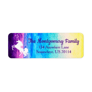 Regenbogen-Aquarell u. weißer Familienname des
