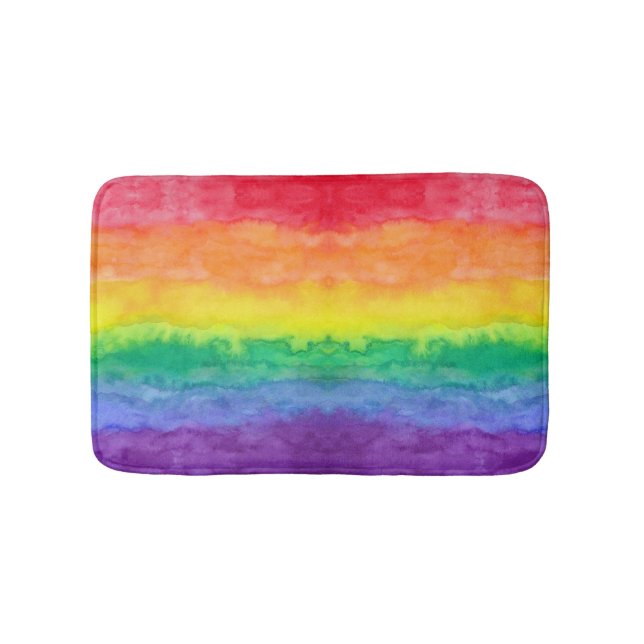 Regenbogen-Aquarell-Wäsche-Bad-Matte H Badematte (Vorderseite)
