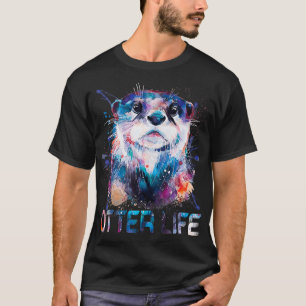 Regenbogen Aquarellfarbe Schwarzes Meer Leben T-Shirt
