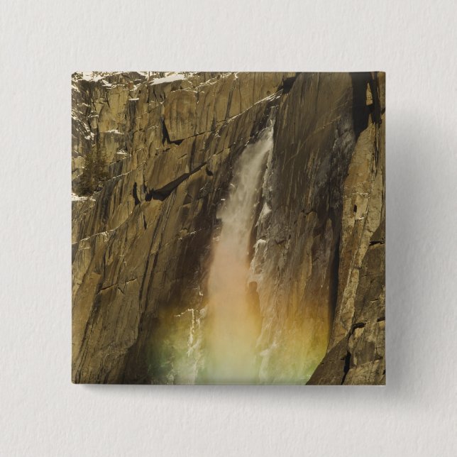Regenbogen auf den Upper Yosemite Falls in Yosemit Button (Vorderseite)