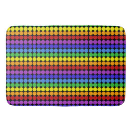 Regenbogen auf schwarzen Mod-Punkten des Mitteljah Badematte