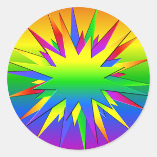 Regenbogen-Aufkleber Runder Aufkleber