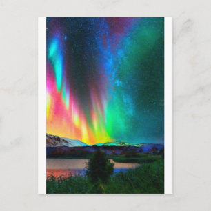 Regenbogen Aurora Borealis art2 Postkarte