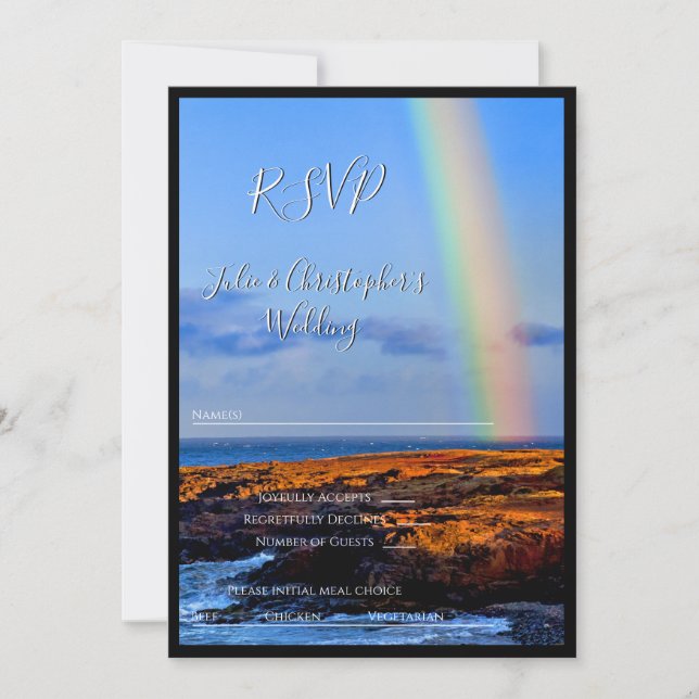 Regenbogen aus Liebe und Glück, Hochzeit, UAWG Einladung (Vorderseite)