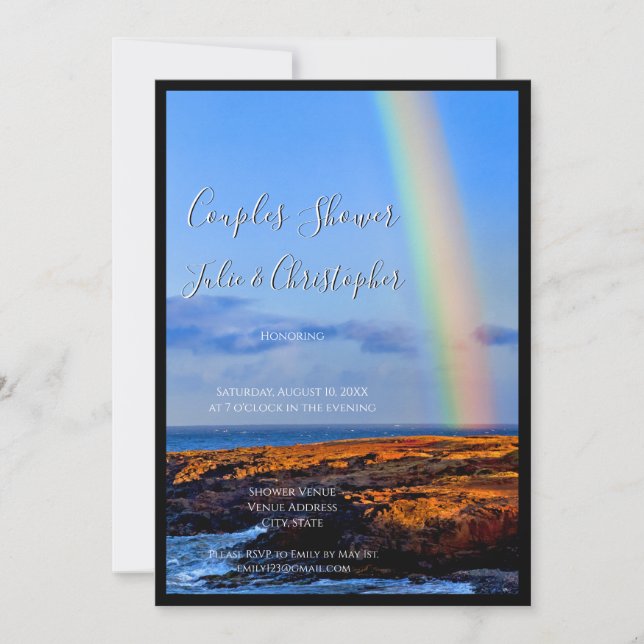 Regenbogen aus Liebe und Glücksgefühl Hochzeitsdus Einladung (Vorderseite)