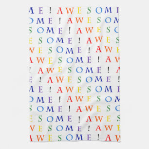 Regenbogen Awesome Typografie Muster Geschirrtuch