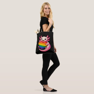 Regenbogen Axolotl Herz Pride Amphibie Tasche