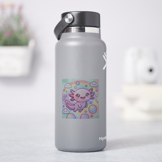Regenbogen Axolotl Träume Aufkleber (HydroFlask)