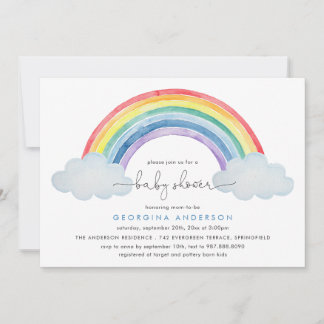 Regenbogen-Baby-Einladung zur Babyparty Einladung