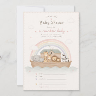 Regenbogen-Baby-Noah-Arche-Baby-Shower-Einladungsk