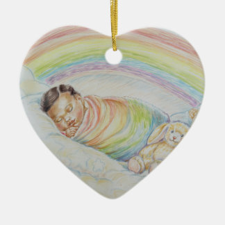 Regenbogen-Baby-Ornament Keramik Ornament