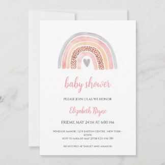 Regenbogen-Baby-Shower-Buch-Anfrage-Windel-Raffle Einladung