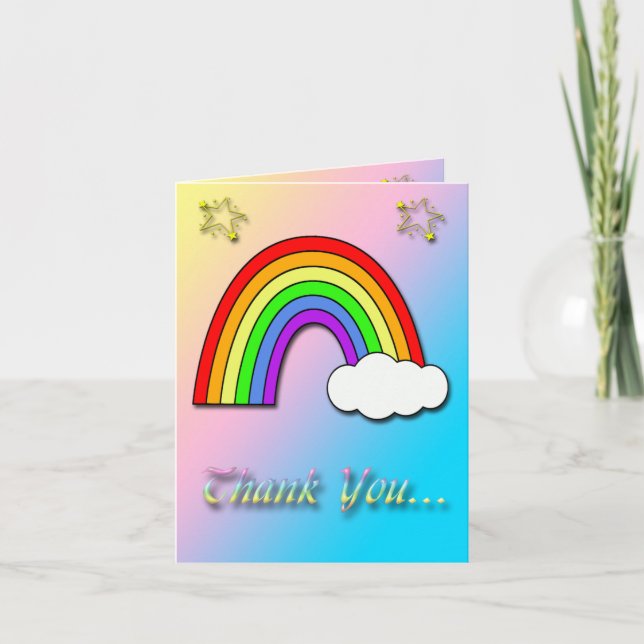 Regenbogen-Babyparty danken Ihnen zu kardieren Dankeskarte (Vorderseite)