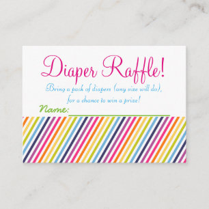 Regenbogen-Babyparty-Windelraffle-Karten Begleitkarte