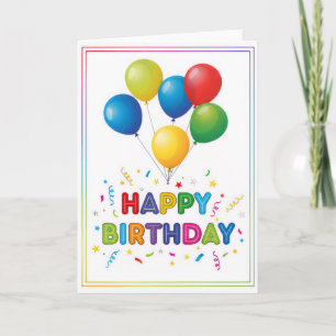 Regenbogen-Ballon-Feier – Happy Birthday-Karte Karte
