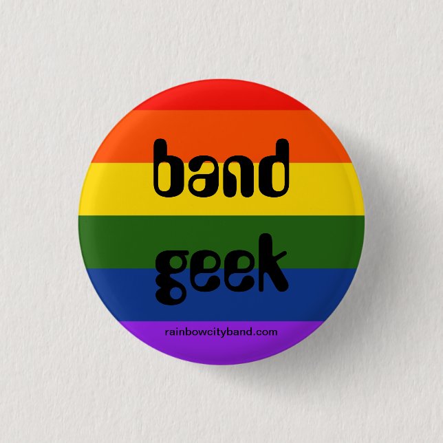 Regenbogen-Band-Aussenseiter Button (Vorderseite)
