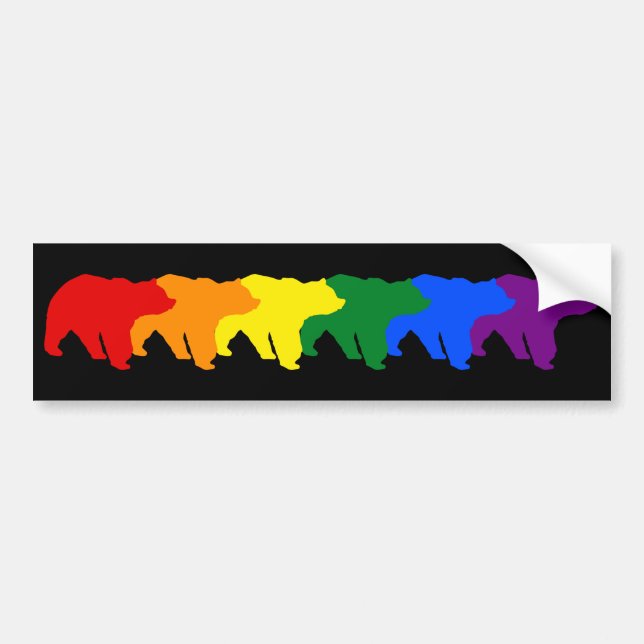 REGENBOGEN-BÄREN AUTOAUFKLEBER (Vorne)