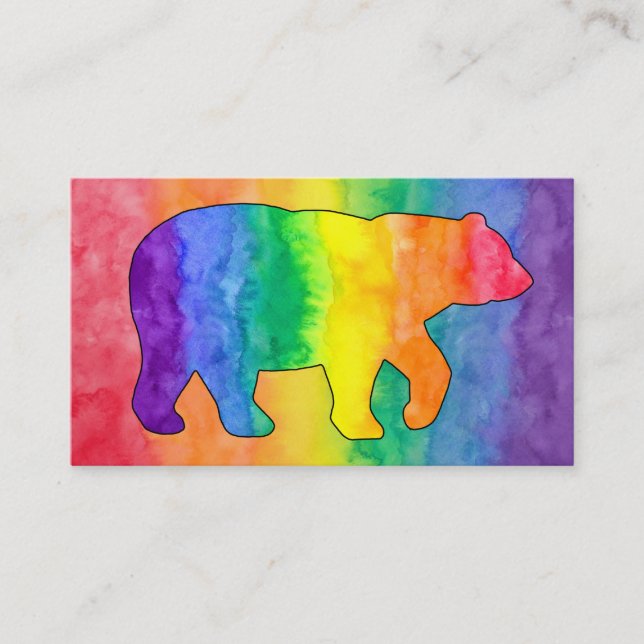 Regenbogen-Bärn-Aquarell-Wäsche-Visitenkarte Visitenkarte (Vorderseite)