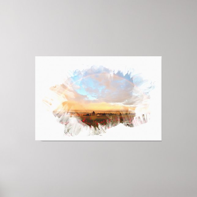 *~* Regenbogen Beach Waves Ocean Künstlerisch Flor Leinwanddruck (Vorderseite)