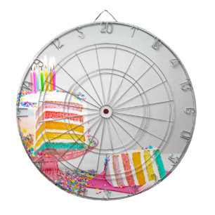 Regenbogen Birthday Cake Dartscheibe