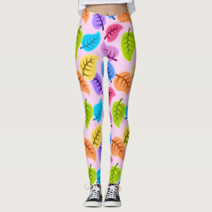 Regenbogen-Blätter Leggings